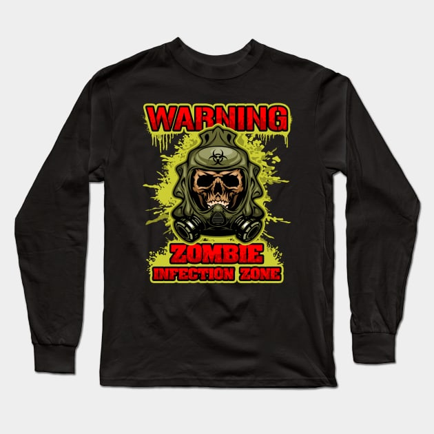 Zombie Infection Zone Long Sleeve T-Shirt by RadStar